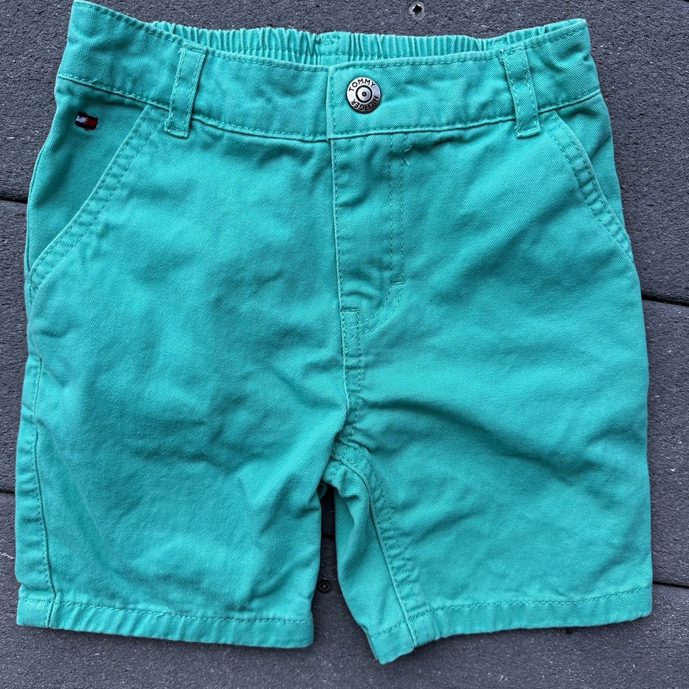 Tommy Hilfiger Chino Shorts 24M Green Cotton Twill Elastic Waist Button